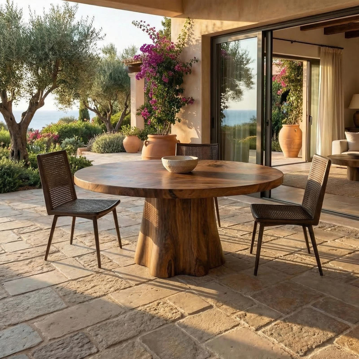 Rustic Round Dining Table For Dining Room And Kitchen SINLKIDT159