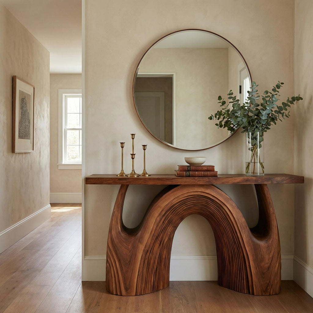 Organic Double Arch Console Table Sofa Back Living Room