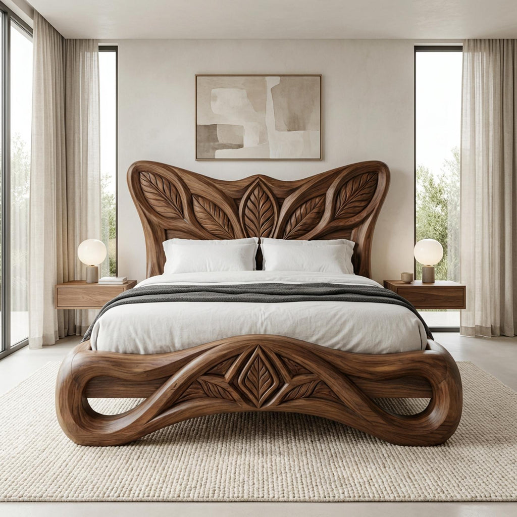 Rustic Handcrafted Style Bed Frame For Bedroom And Sleeping Space