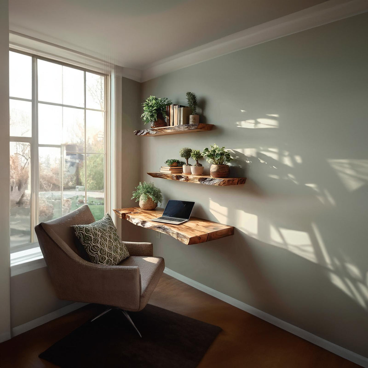Rustic Floating Desk Home Office