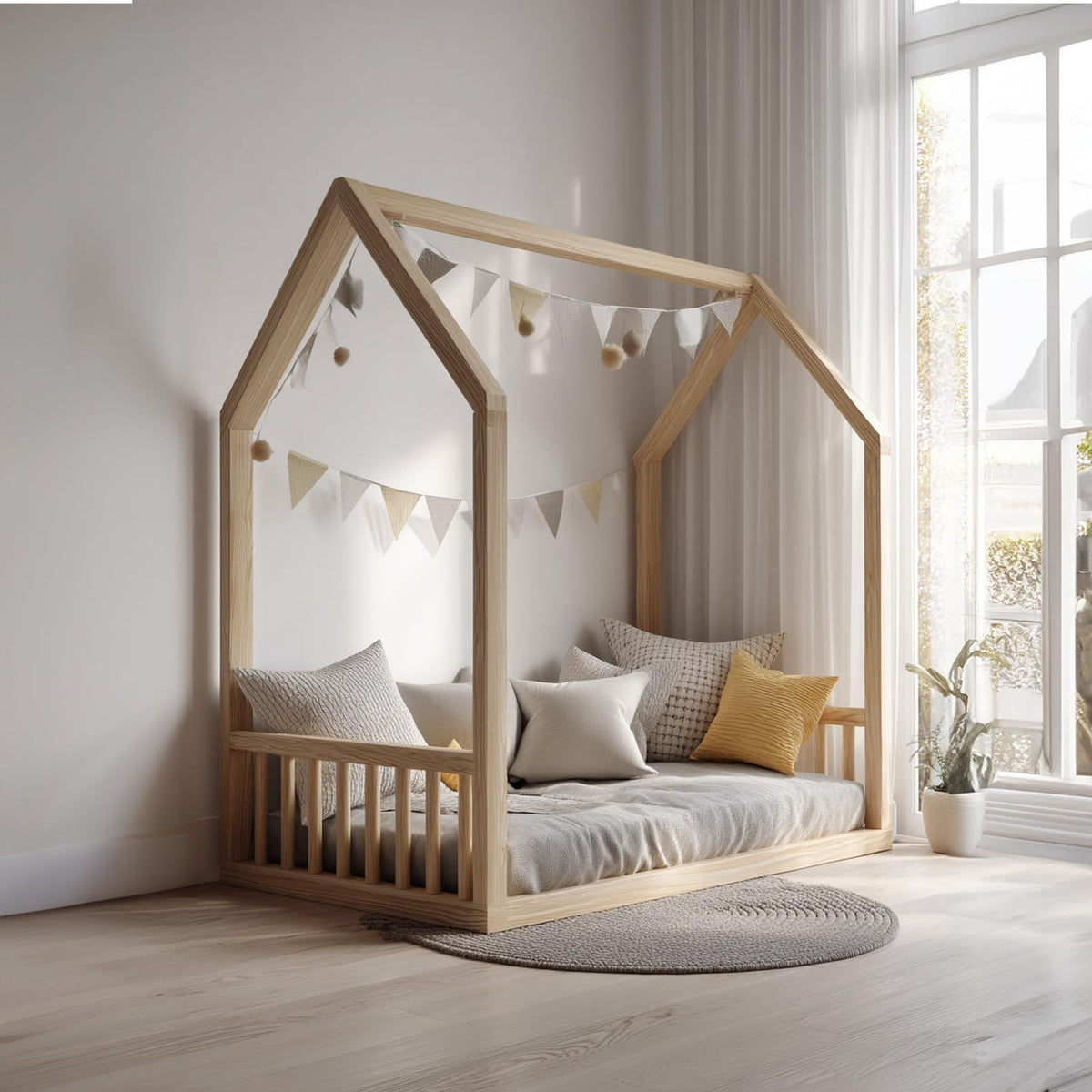 Mid Century House Bed Toddler Bedroom SINLKIWB60