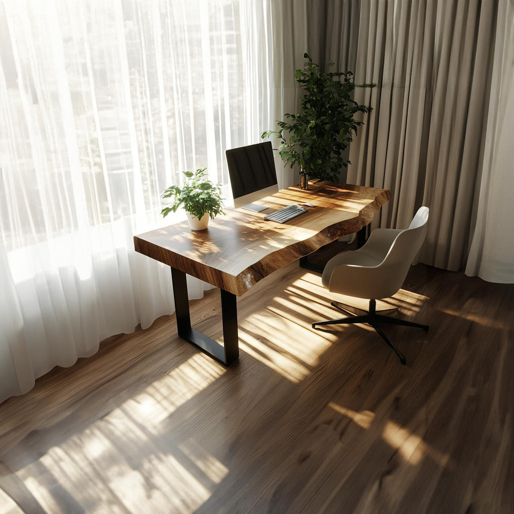 Rustic Live Edge Writing Desk Home Office And Reading Room