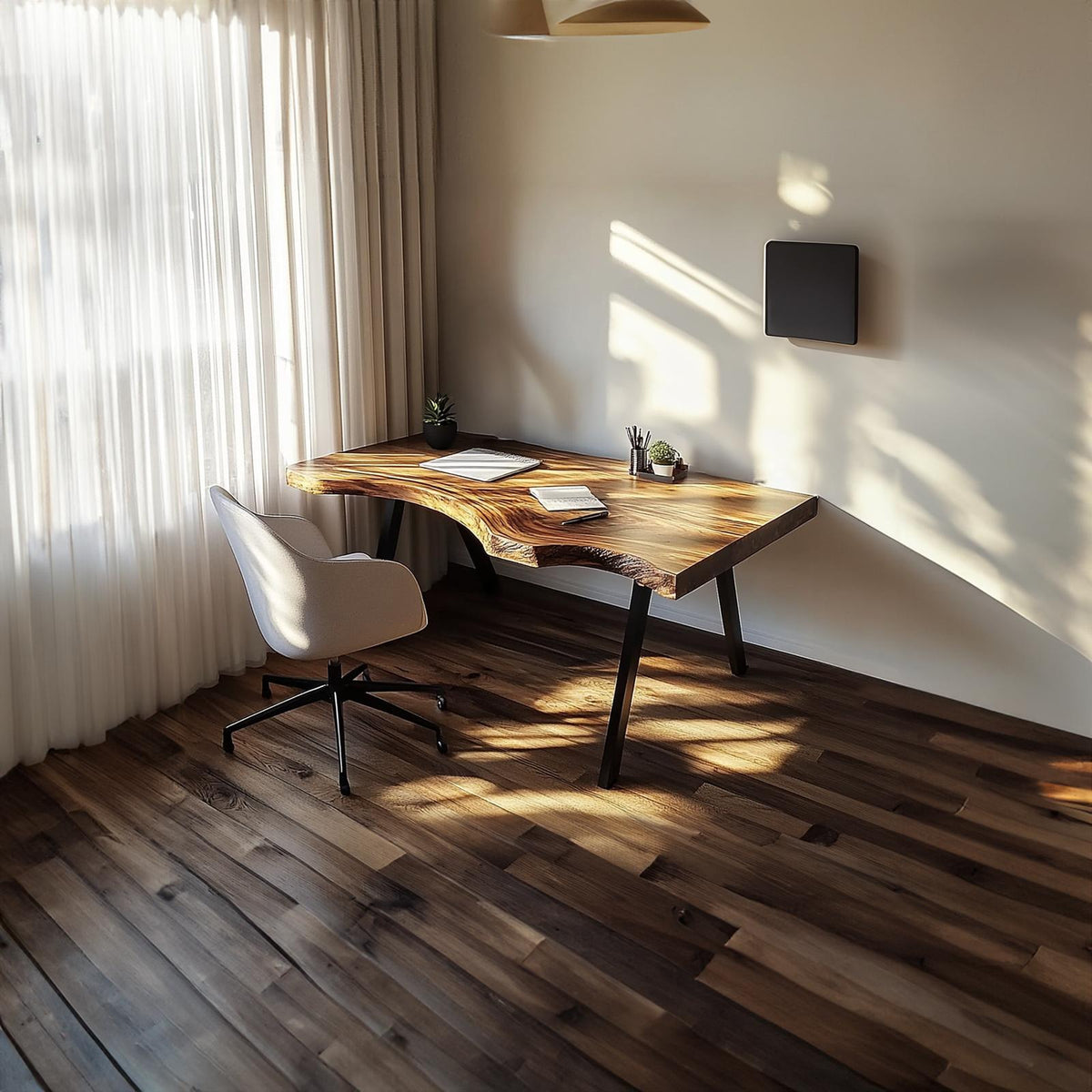 Rustic Live Edge Modern Work Desk Bedroom And Home Office