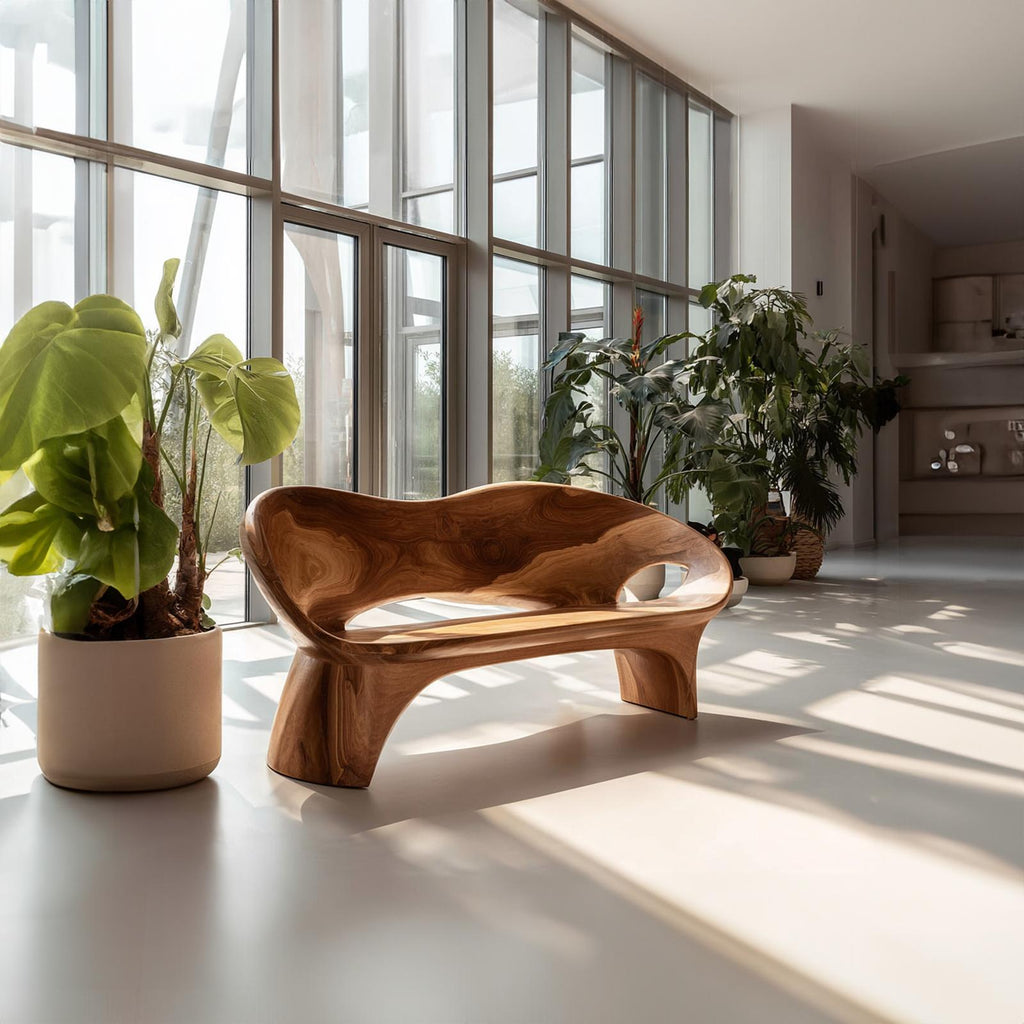 Modern Organic Sculptural Bench Living Room
