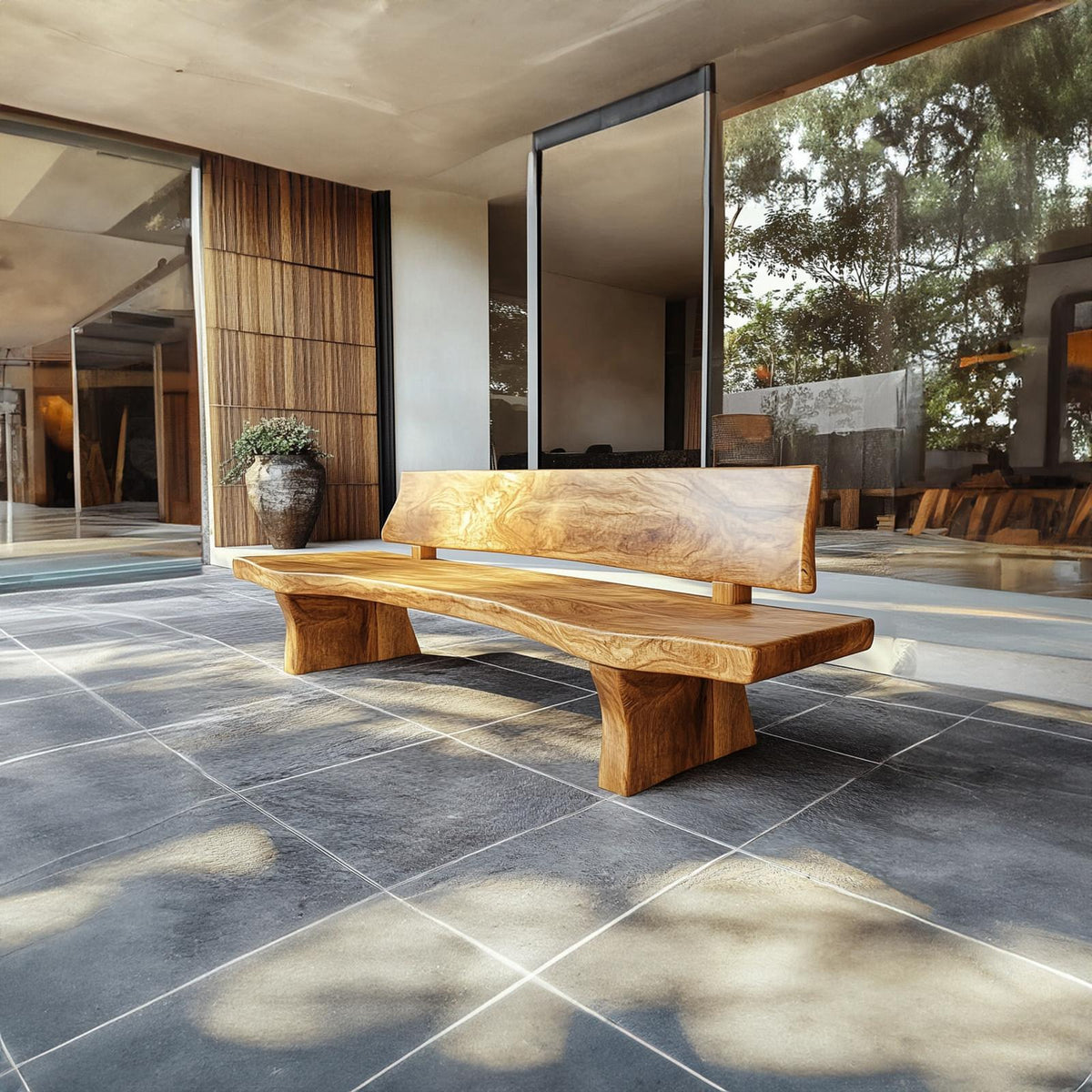 Handcrafted Wood Bench Luxury Living Room