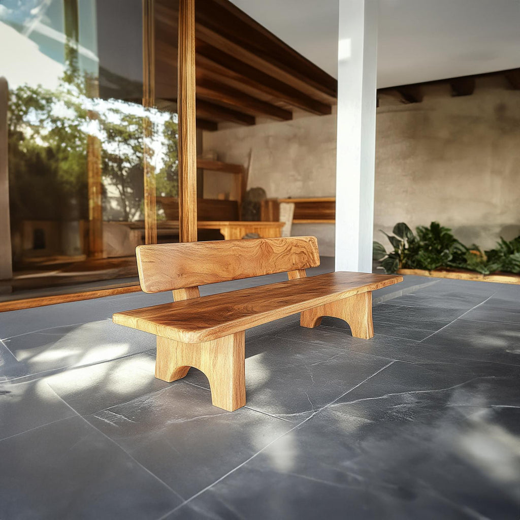 Rustic Wooden Bench For Living Room Or Entryway