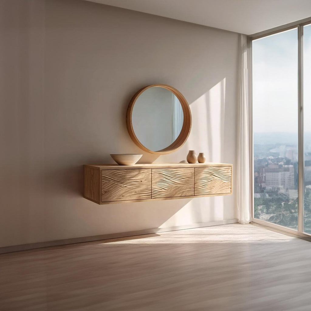Mid Century Floating Vanity Storage Bathroom SINLKIBRV180