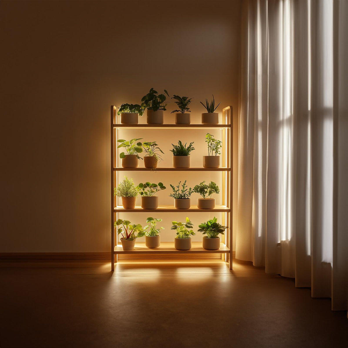 Mid Century Botanical Shelf Contemporary Indoor Garden