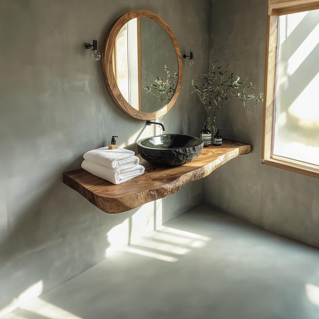 Rustic Stone Basin Vanity Bathroom