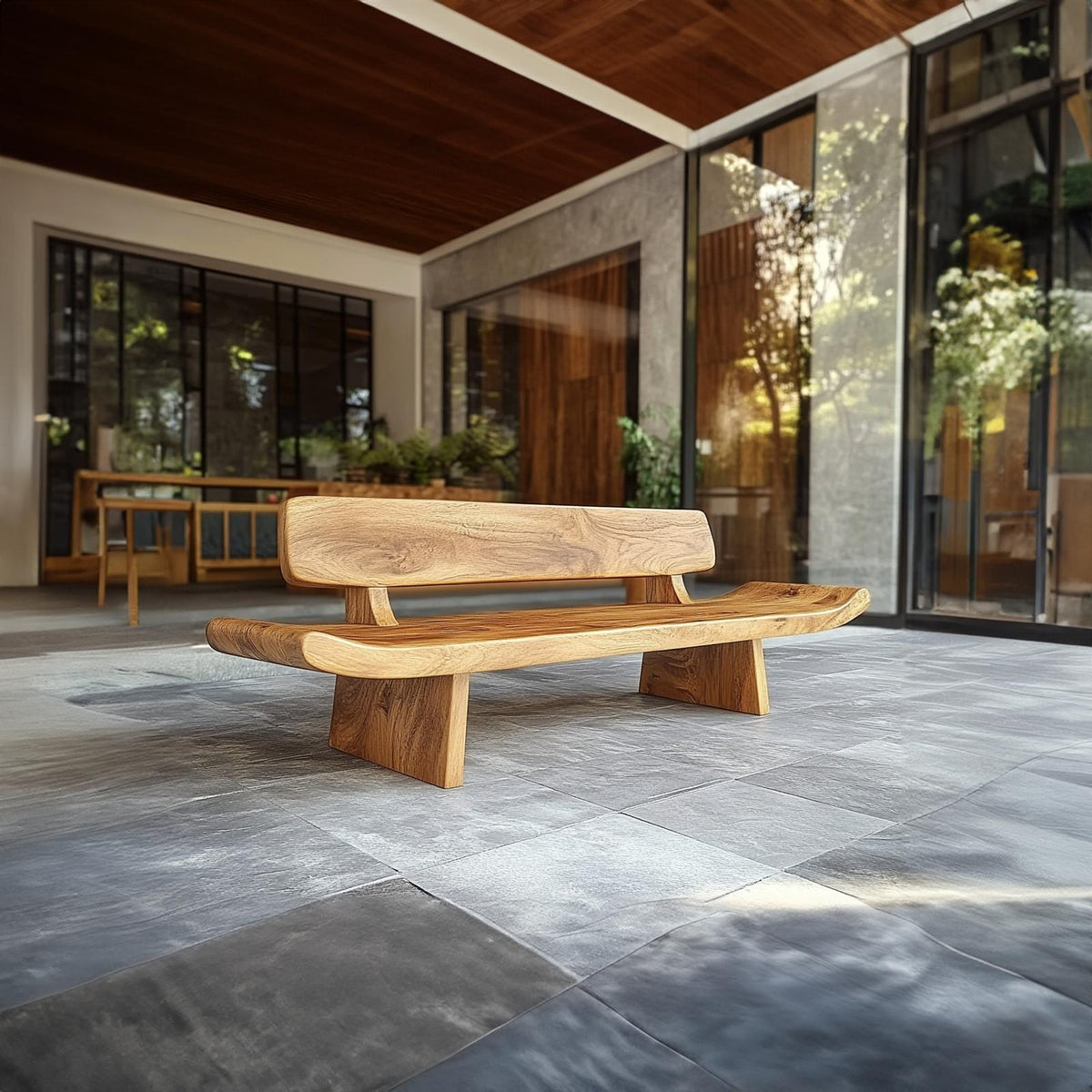 Handcrafted Organic Live Edge Wood Bench For Entryway Or Hallway