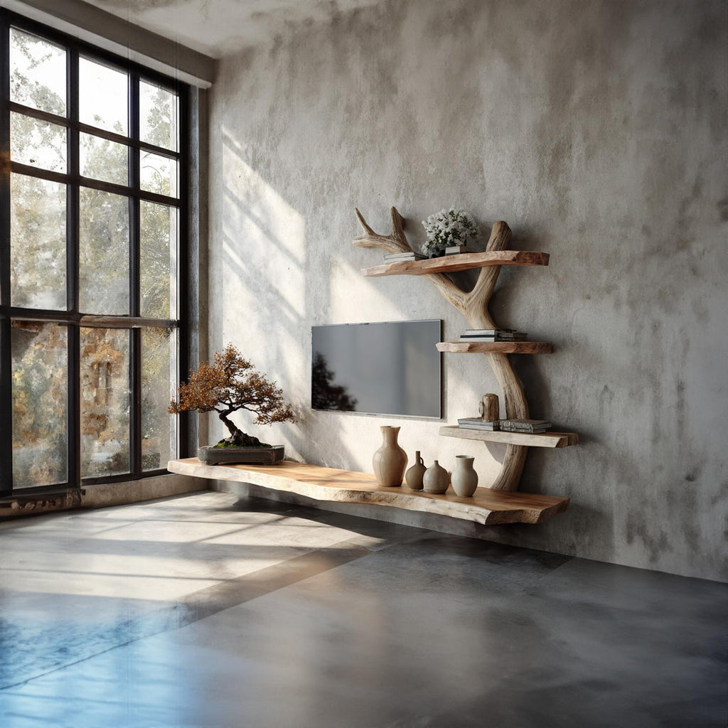 Rustic Branch TV Stand Living Room