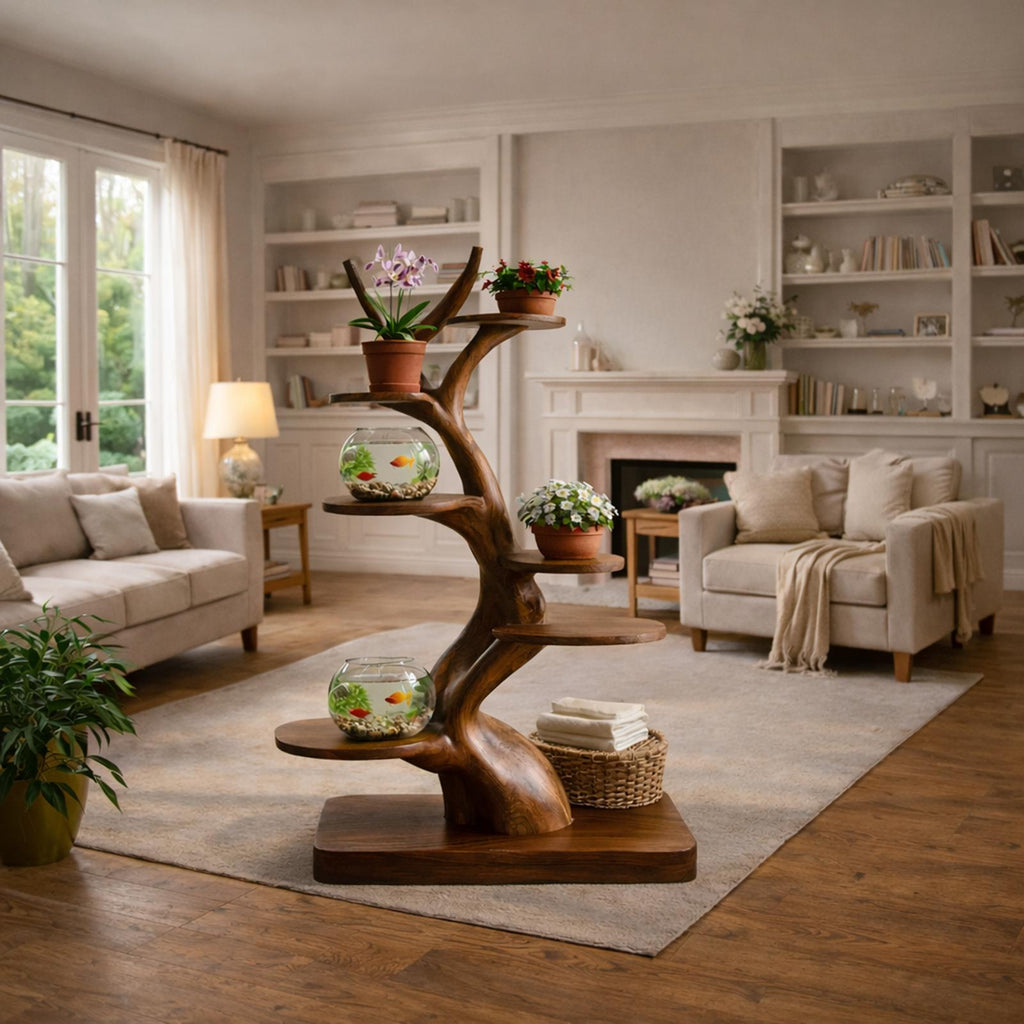 Rustic Tree Style Plant Display Living Room SINLKITT109