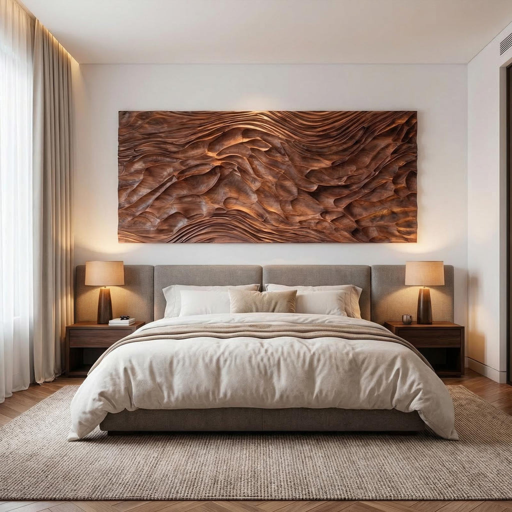 Modern Carved Wood Wall Art Living Room And Lounge