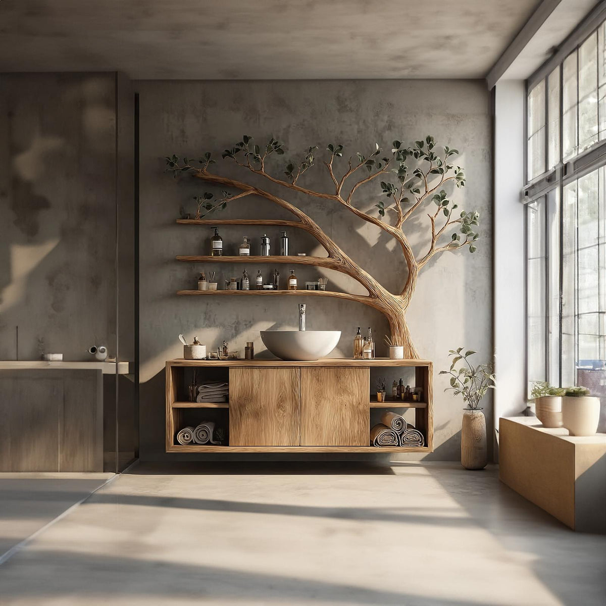 Rustic Tree Branch Vanity Bathroom Or Spa Room