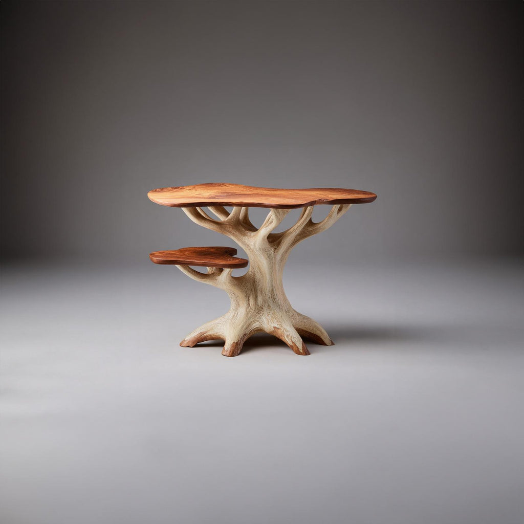 Handcrafted Rustic Wood End Table, Modern Solid Wood Side Table & Accent Bedside Nightstand for Living Room