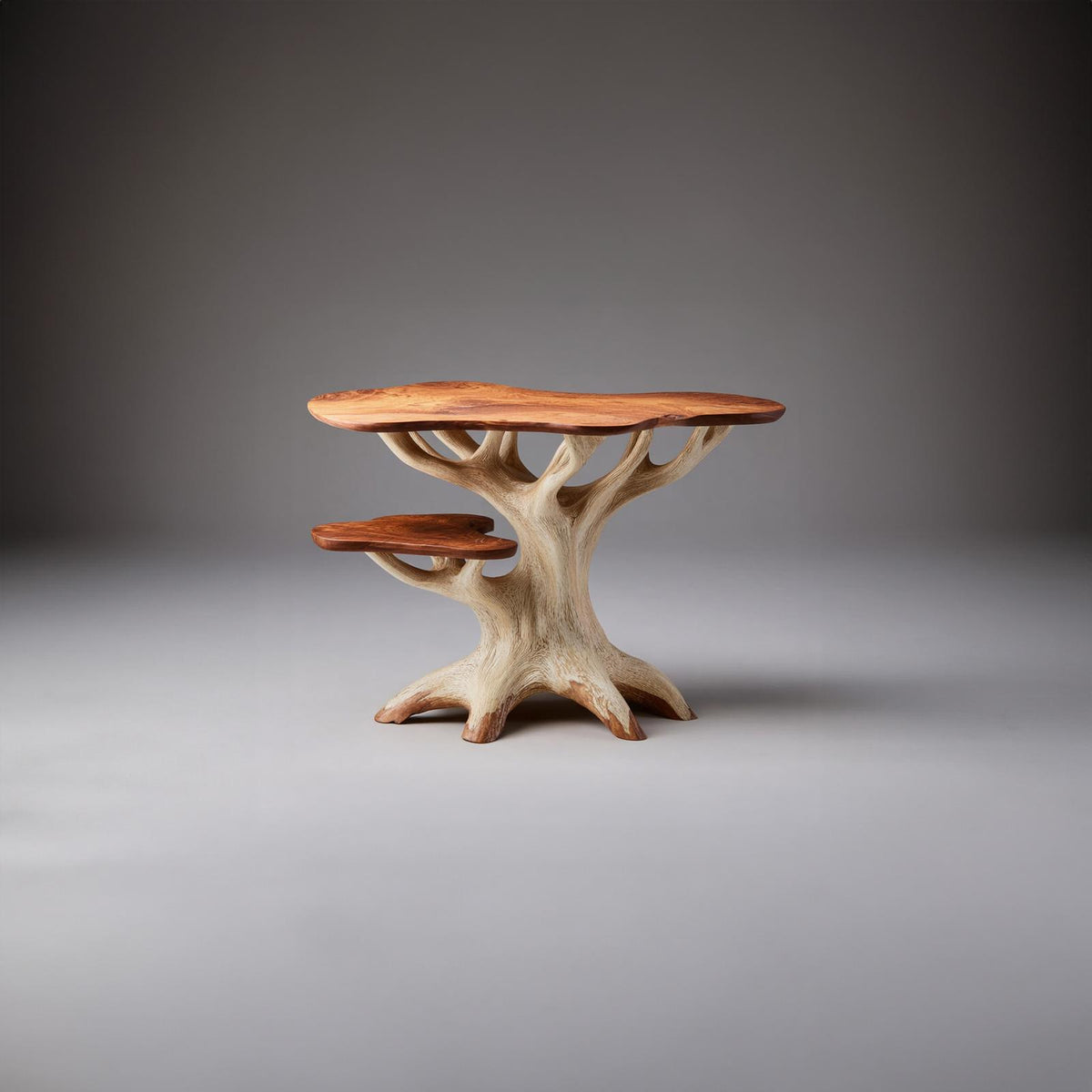 Handcrafted Rustic Wood End Table, Modern Solid Wood Side Table & Accent Bedside Nightstand for Living Room