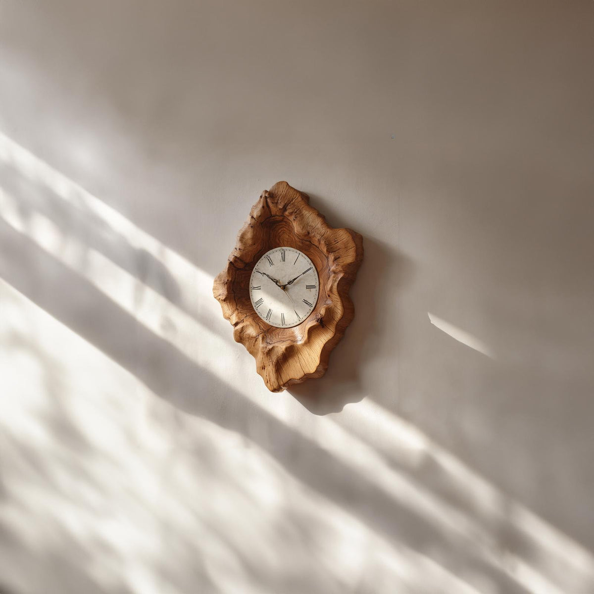 Rustic Organic Natural Wood Wall Clock Office Or Study Room Decor