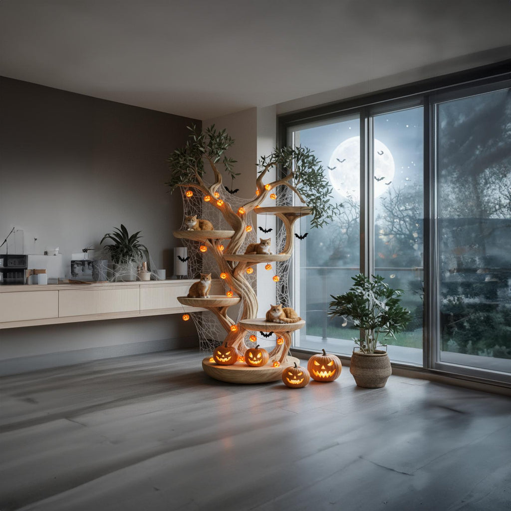 Mid Century Halloween Cat Furniture Living Room