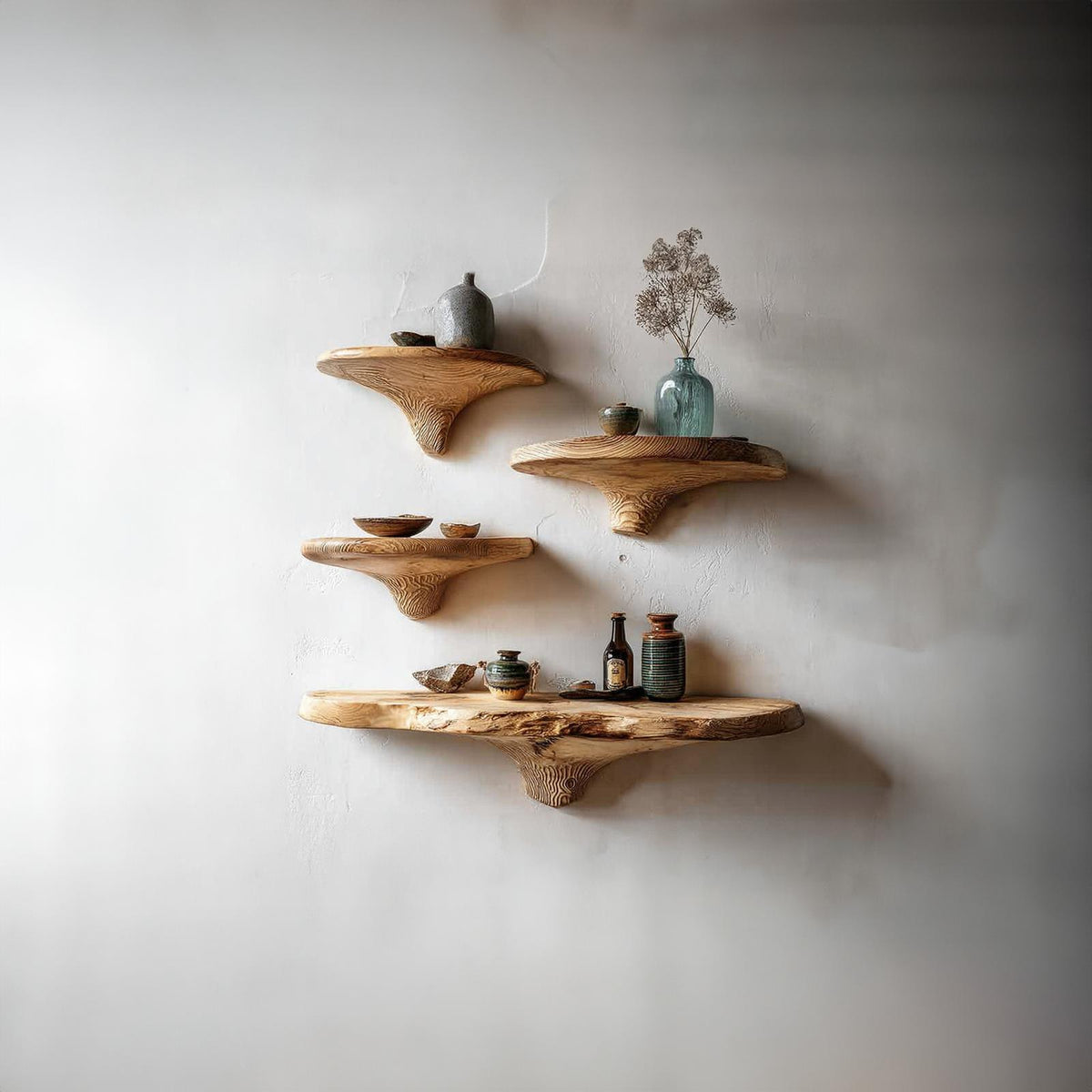 Midcentury Mushroom Shelf Bathroom