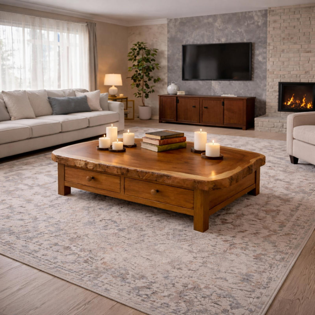 Solid Wood Storage Coffee Table Functional Modern Living Room Interior SINLKICF311