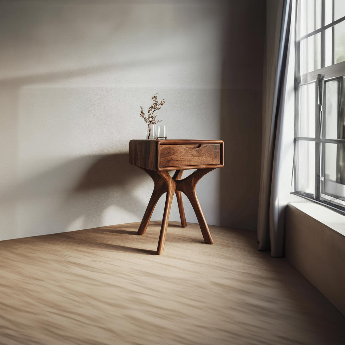 Organic Modern Sculptural Side Table Bedroom Or Living Room
