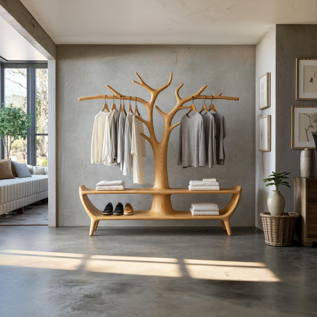 Midcentury Tree Inspired Coat Rack Home Entryway