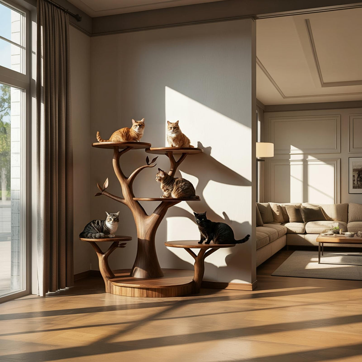 Handcrafted Cat Tree Pet Climbing Furniture Home Decor SINLKITT103