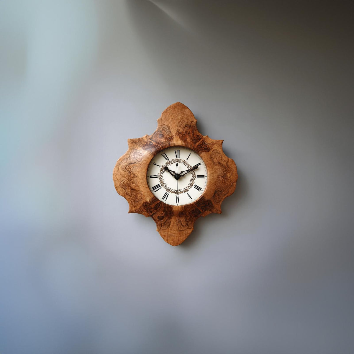 Rustic Unique Wood Wall Clock, Handcrafted Large Live Edge Tree Slice Silent Clock for Dining Area, Model
