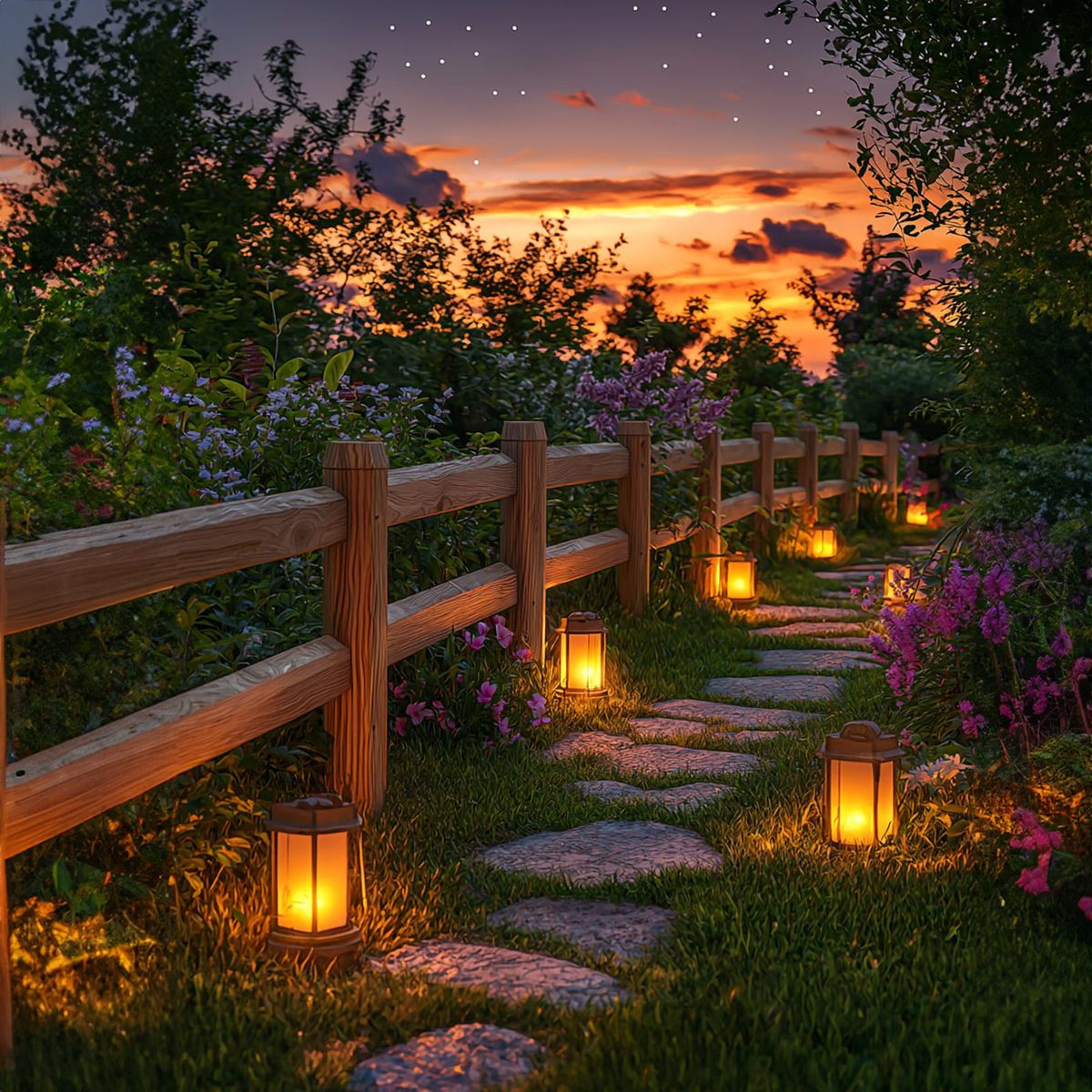 Rustic Decorative Garden For Pathway And Backyard