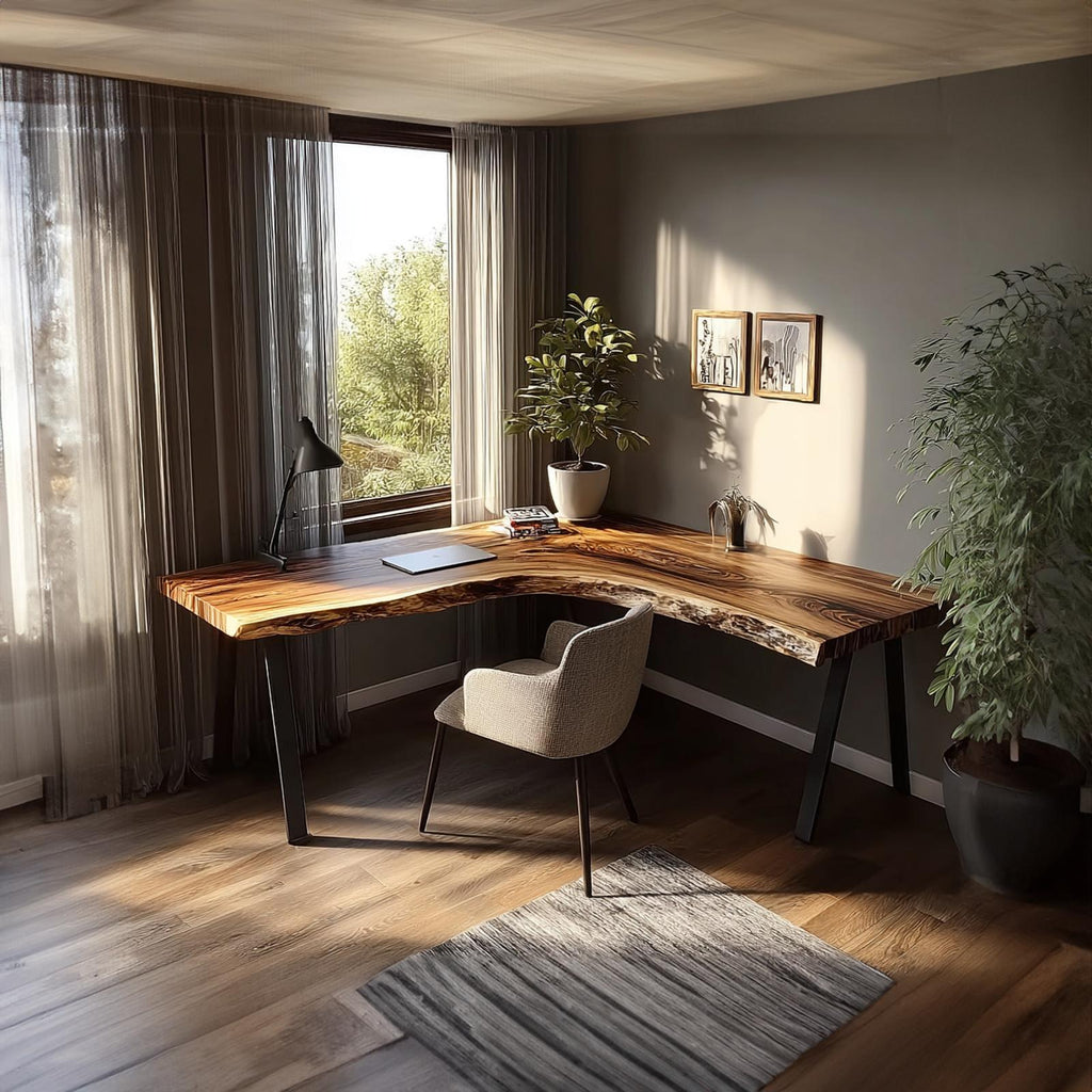 Rustic Organic Modern Work Corner Desk Home Office And Study Room