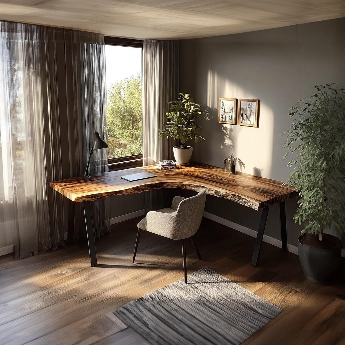 Rustic Organic Modern Work Corner Desk Home Office And Study Room