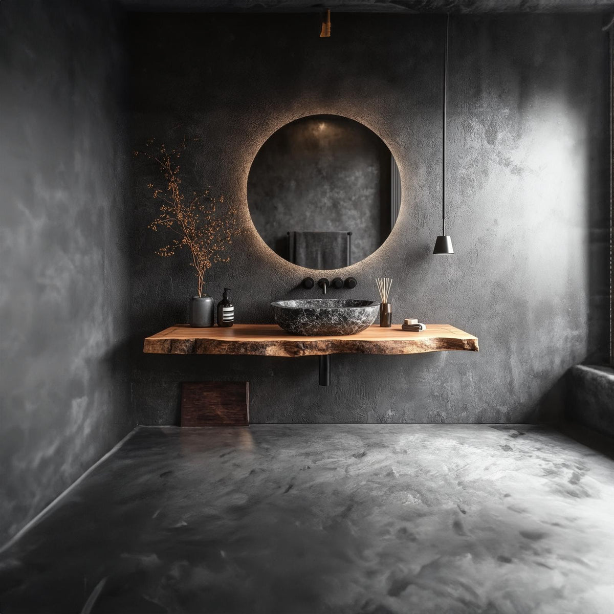 Rustic Floating Bathroom Vanity Washroom Entryway SINLKIBRV185