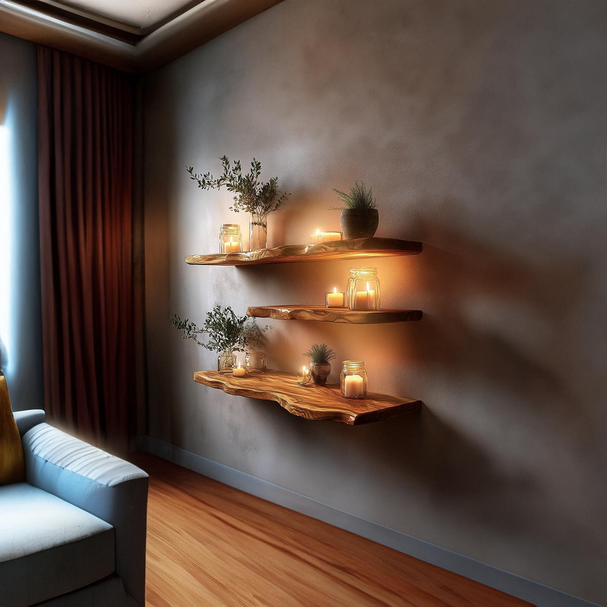 Rustic Floating Shelf Cozy Living Room Or Bedroom