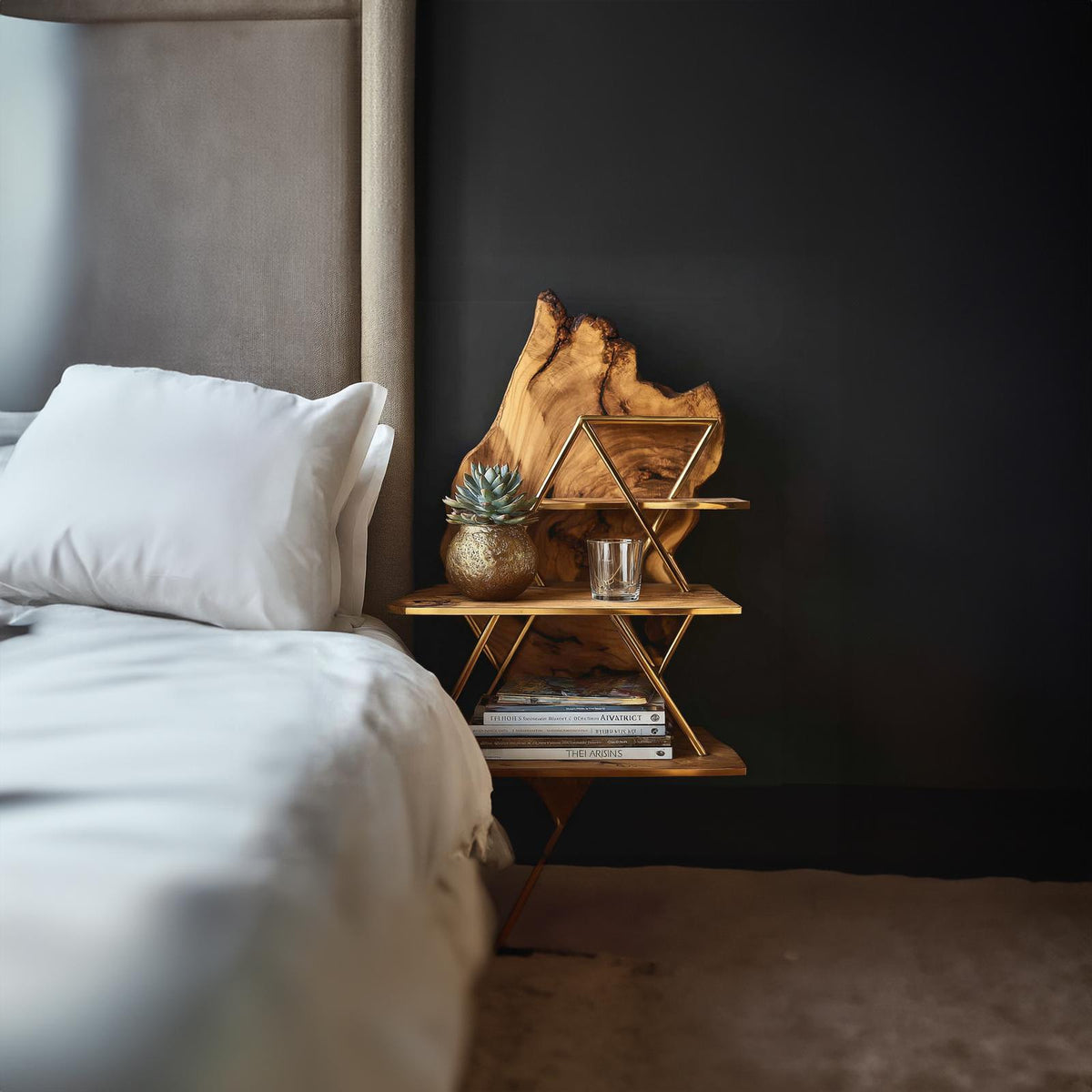 Rustic Floating Nightstand Bedroom Living Room