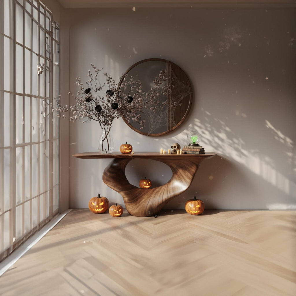 Mid-Century Modern Entryway Table, Rustic Branch Accent Table, Spooky Gothic Wood Console for Living Room & Hallway