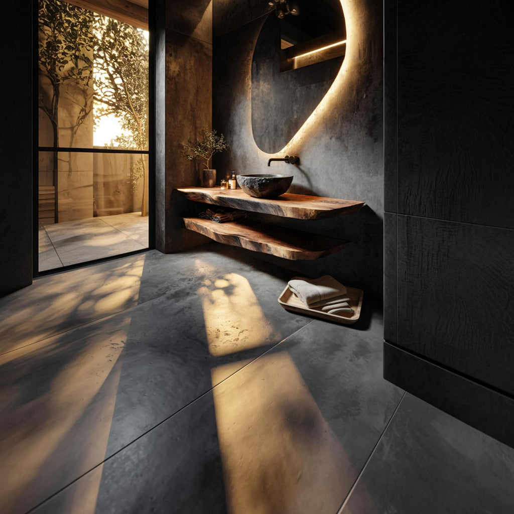 Modern Rustic Bathroom Vanity Wall Floating Wood Counter