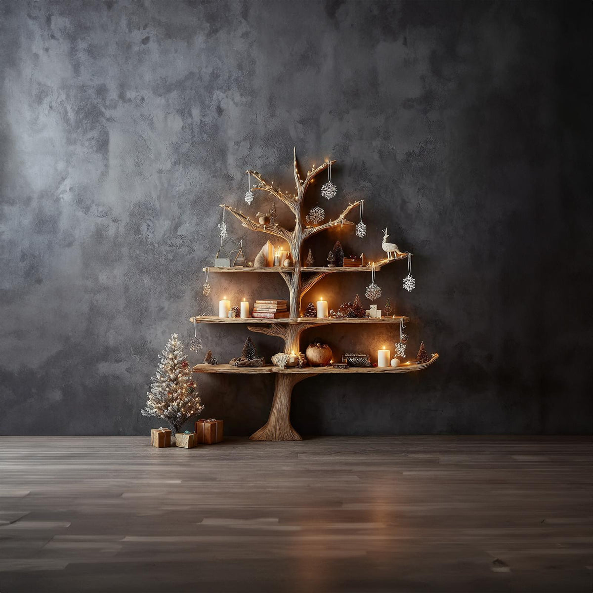 Rustic Tree Bookshelf Seasonal Home Office Living