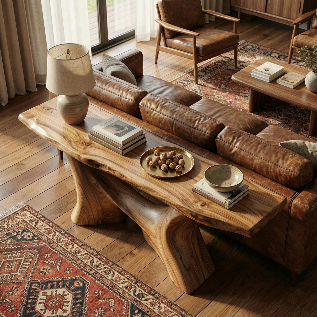 Modern Organic Sculptural Console Table Entryway Hallway Living Room