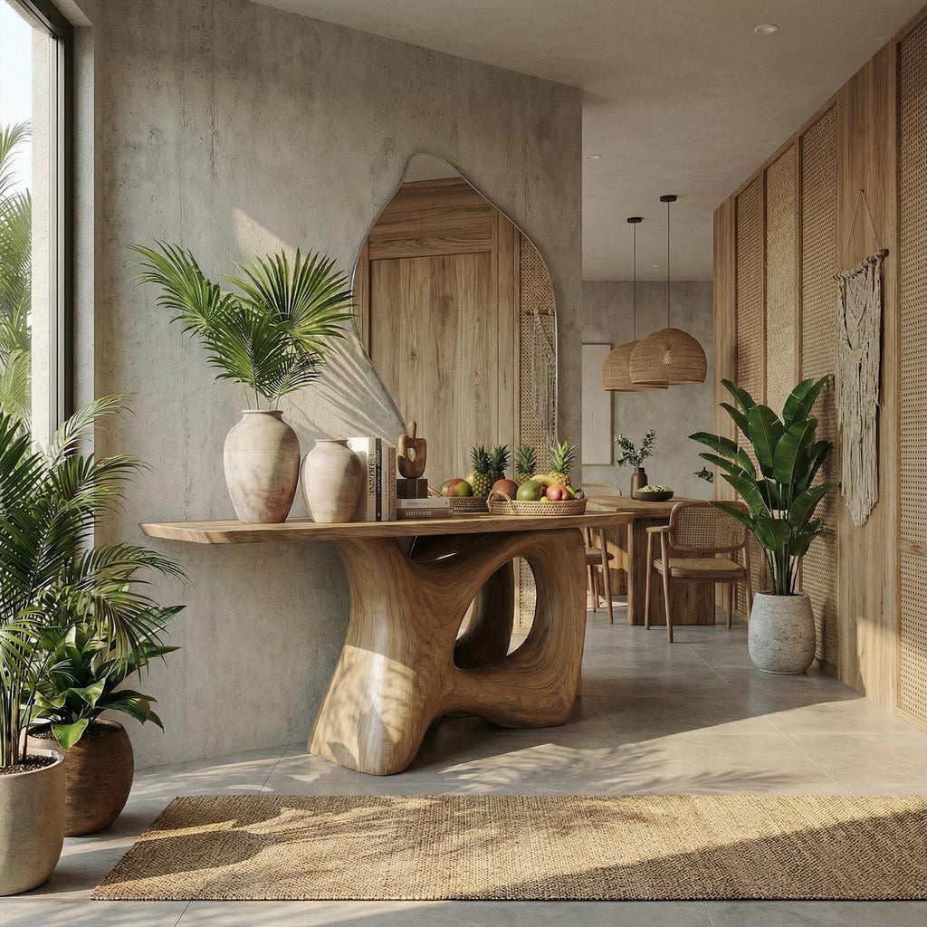 Organic Freeform Base Console Table Entryway Hallway Living Room