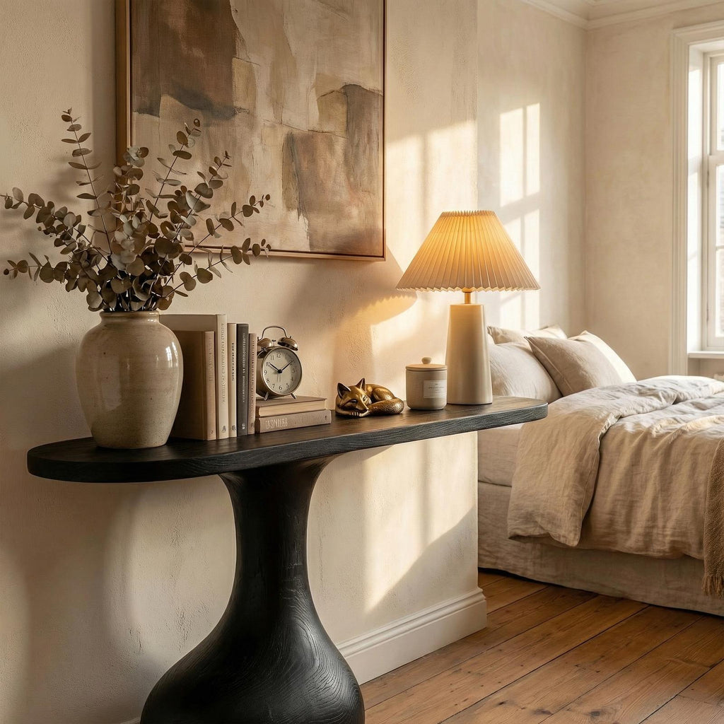 Minimalist Pedestal Console Table Entryway Hallway Living Room