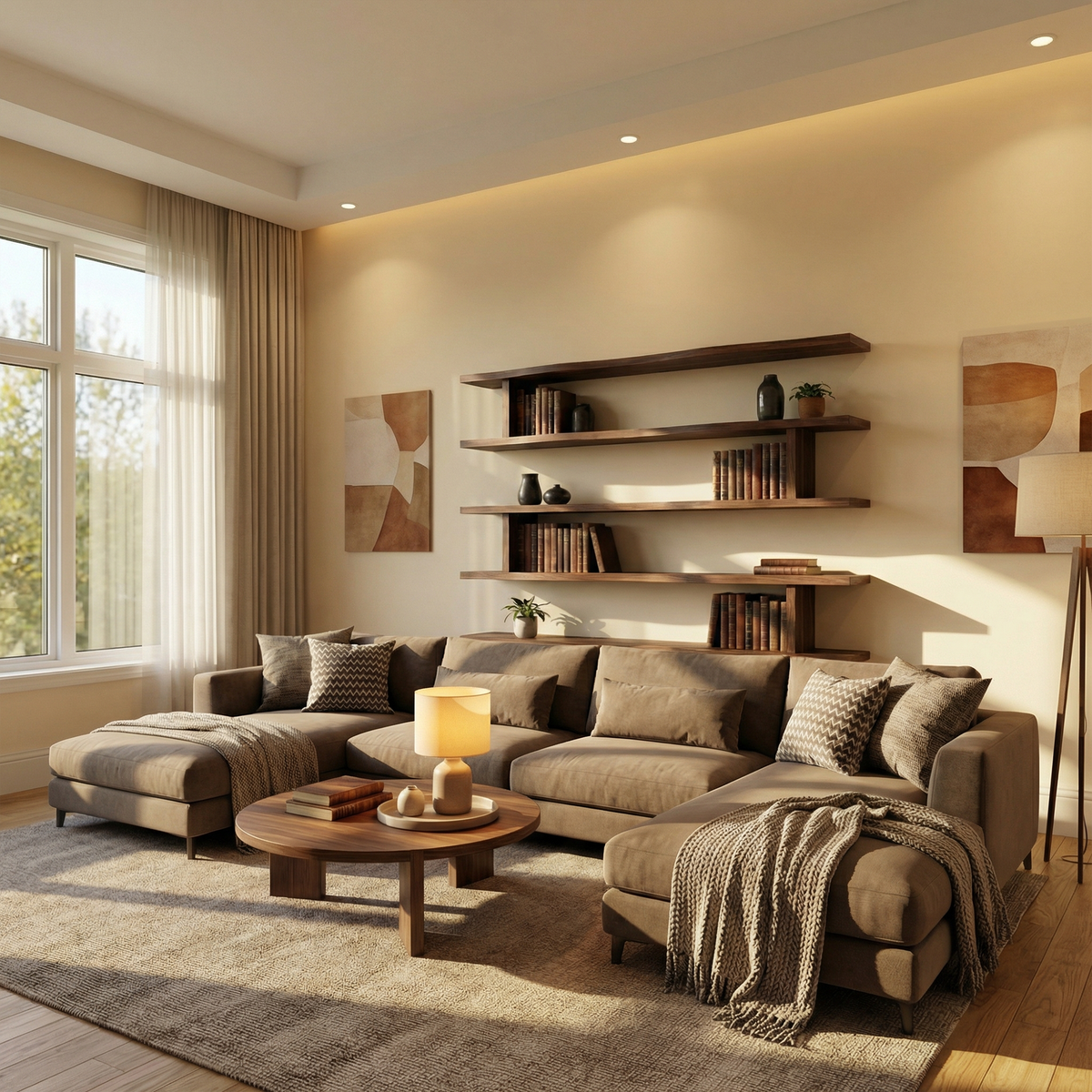 Modern Minimalist Wall Mounted Book Shelves Wood Floating Display System