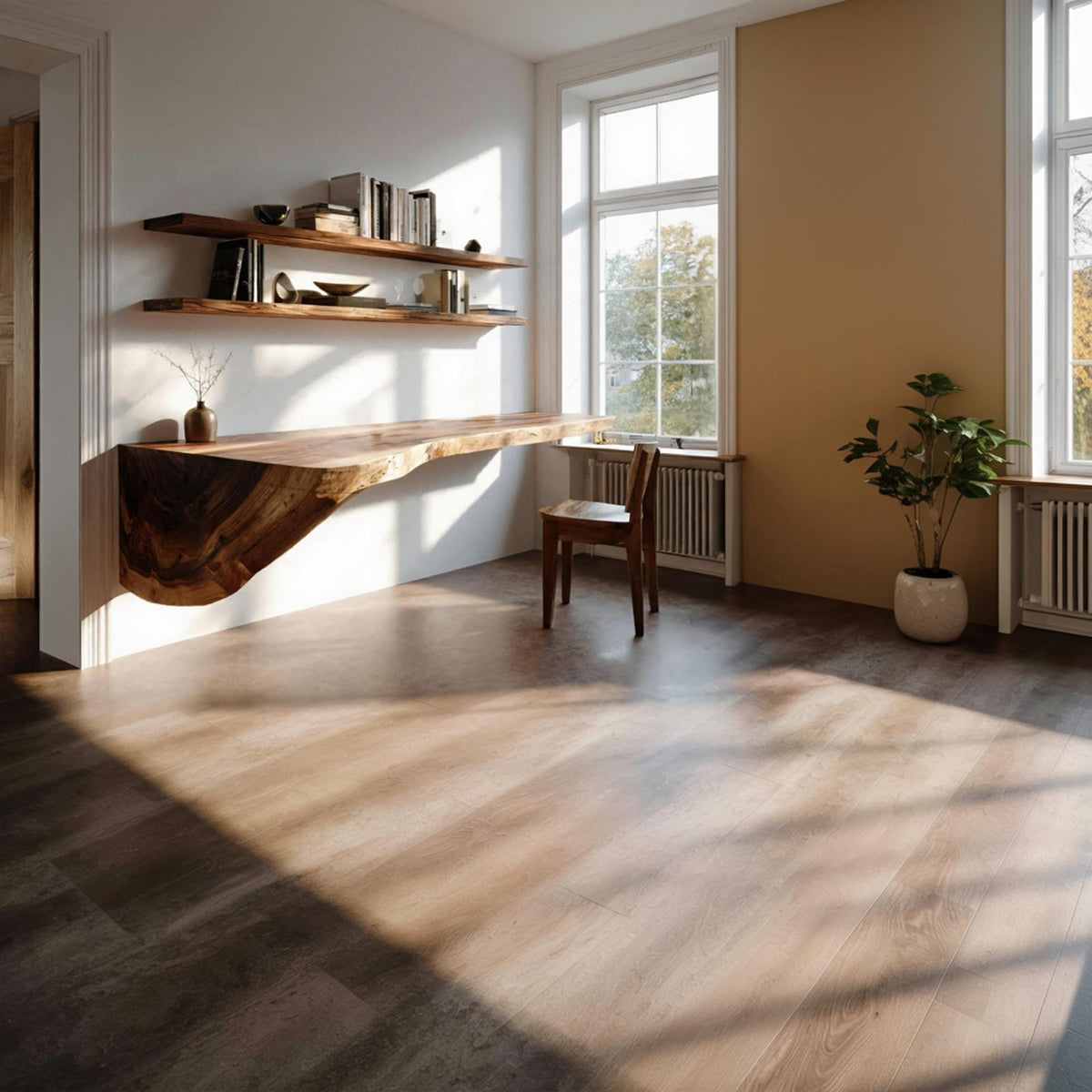 Organic Floating Desk For Home Office Or Living Space