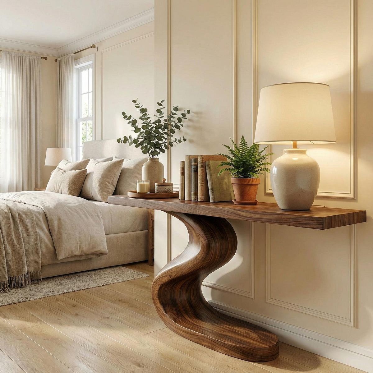 Artistic Flowing Base Console Table Entryway Hallway Living Room