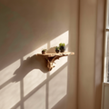 Rustic Floating Shelf, Solid Wood Wall Mounted Shelf, Handcrafted Display Storage Shelf for Bedroom & Living Room