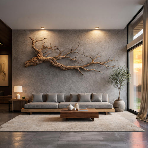 Abstract Tree Limb Solid Wood Wall Art Artistic Interior Accent