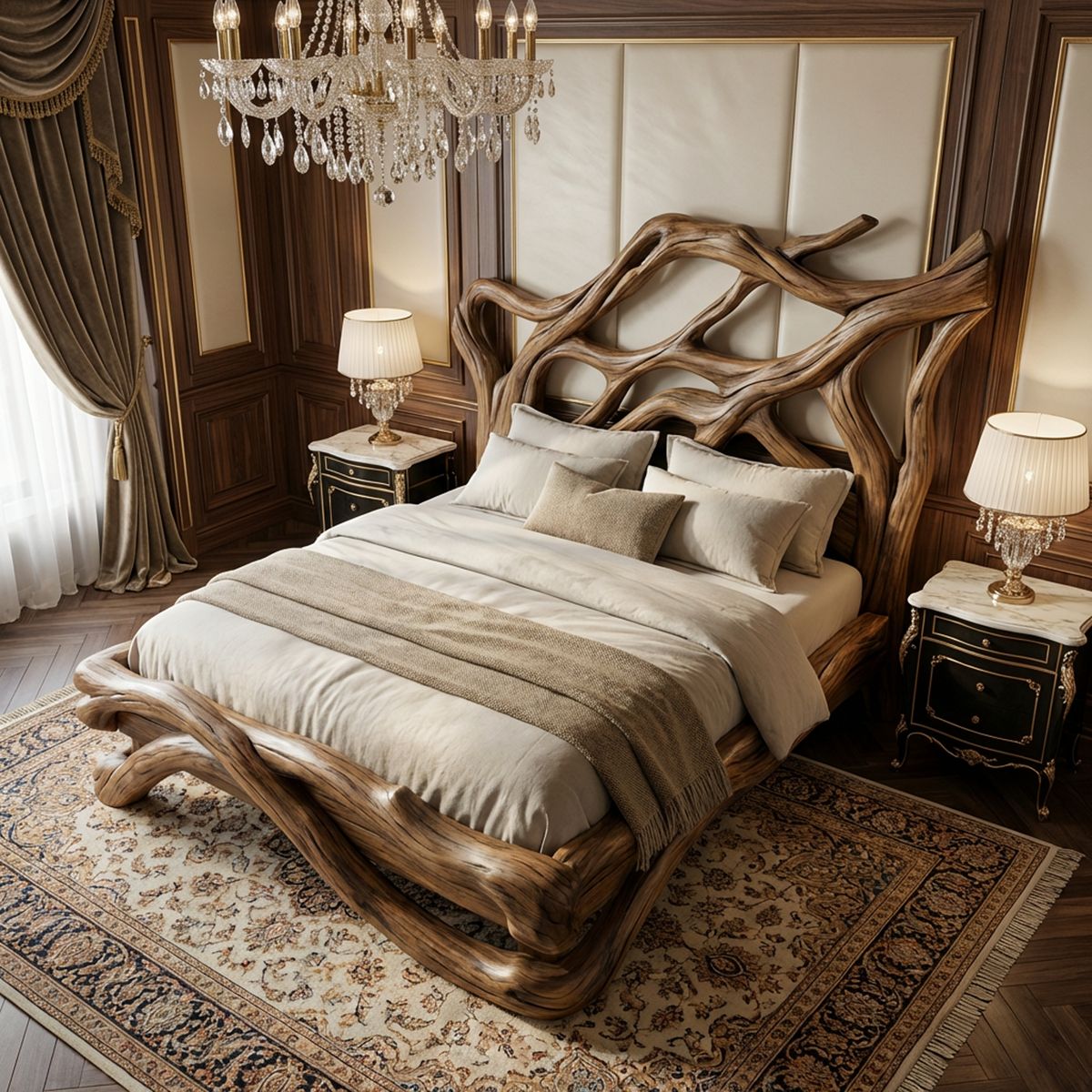 Rustic Statement Style Bed For Bedroom Or Master Interior SINLKIWB101