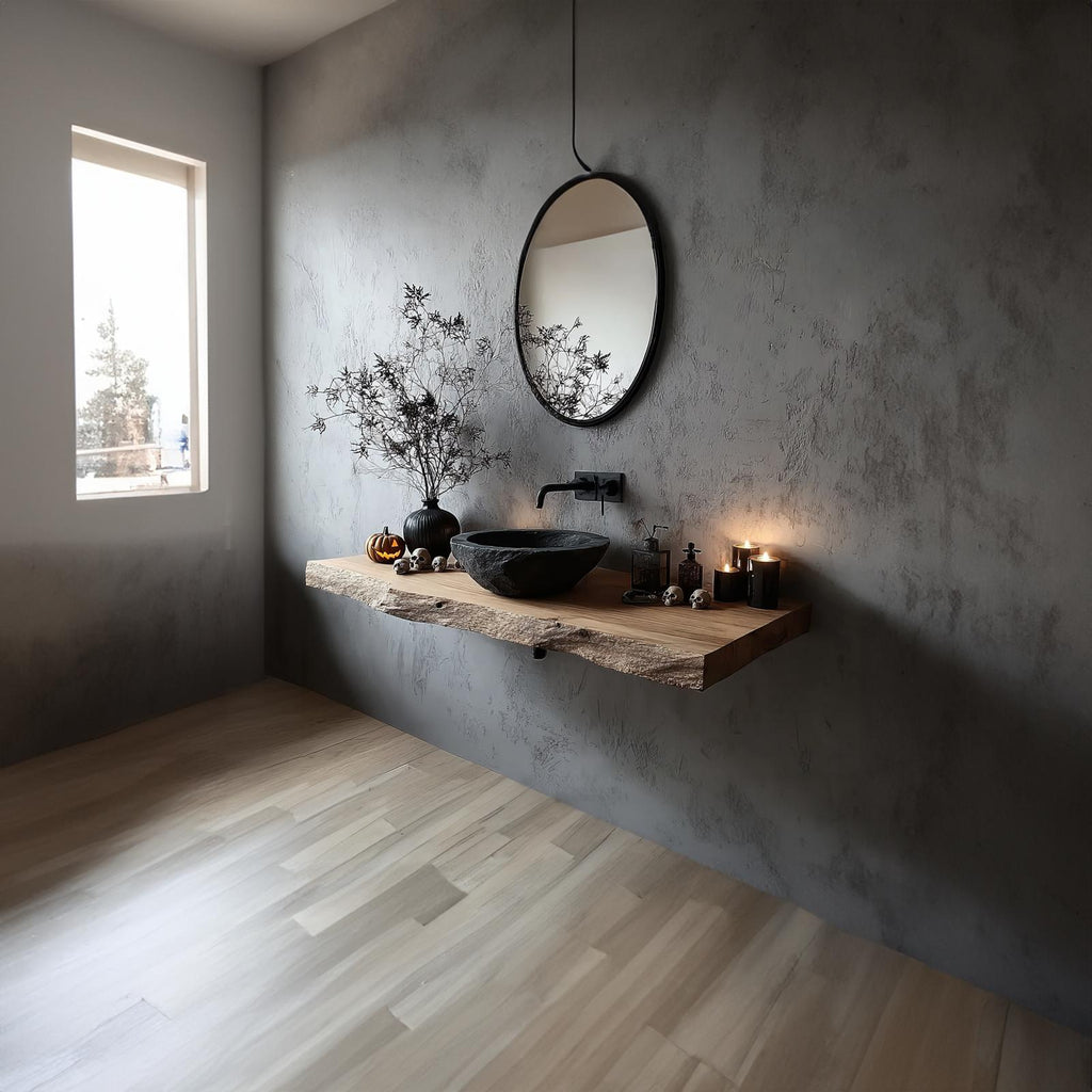 Rustic Floating Shelf Basin Vanity Bathroom