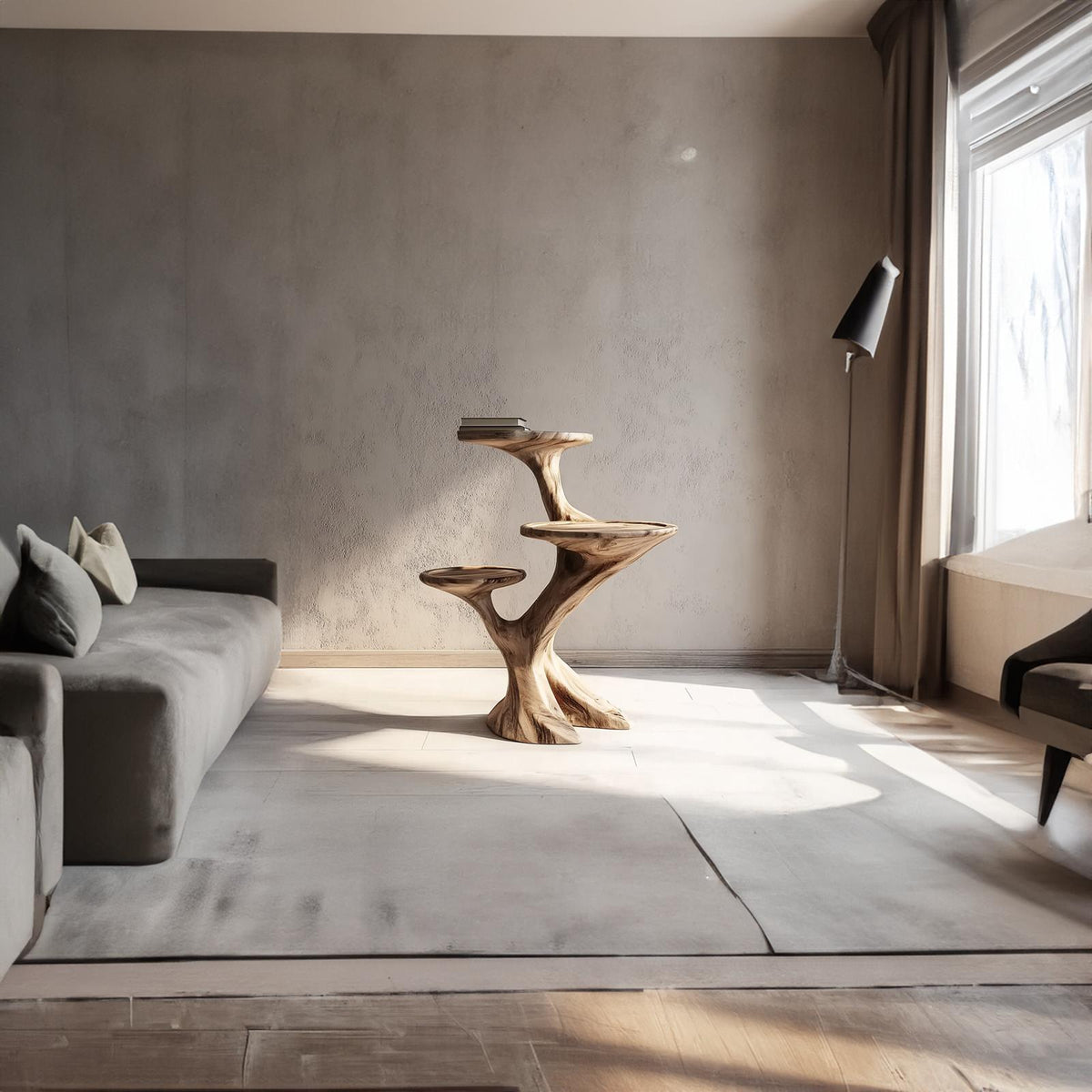 Rustic End Table Living Room Storage