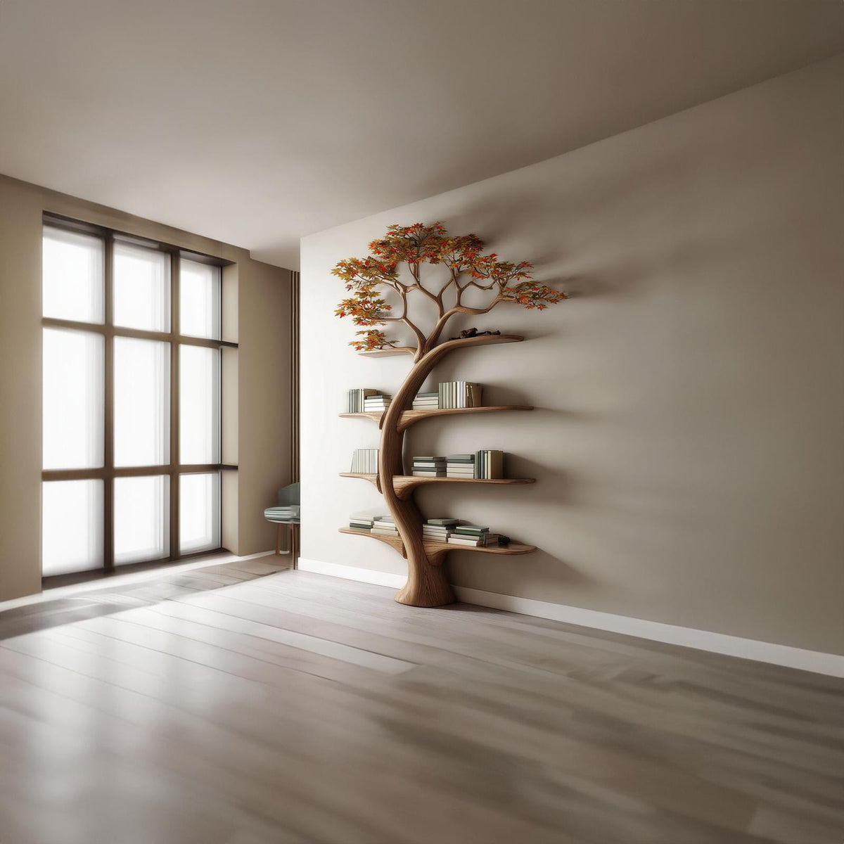 Midcentury Tree Bookshelf Bedroom Home Office