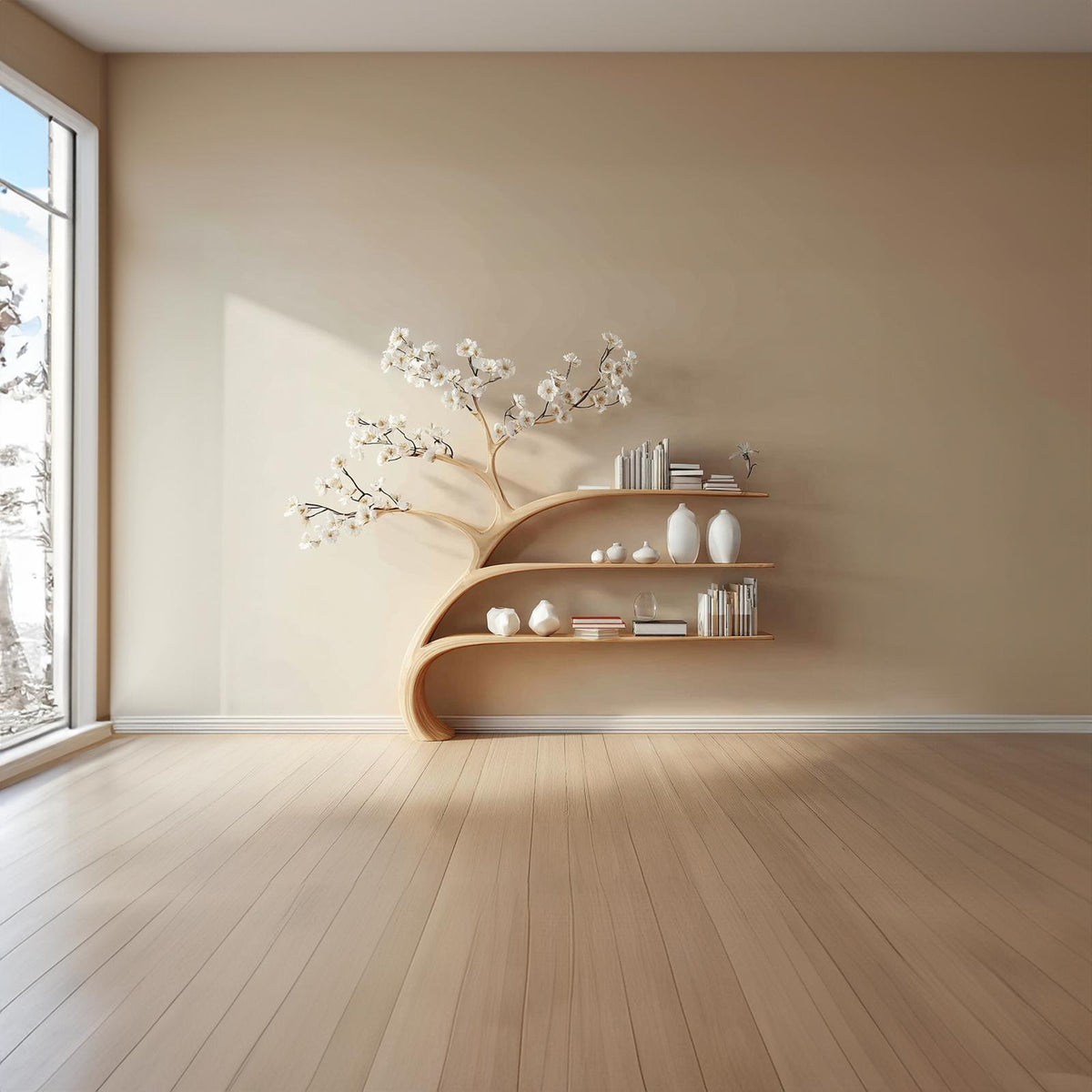 Rustic Tree Bookshelf Home Office Bedroom